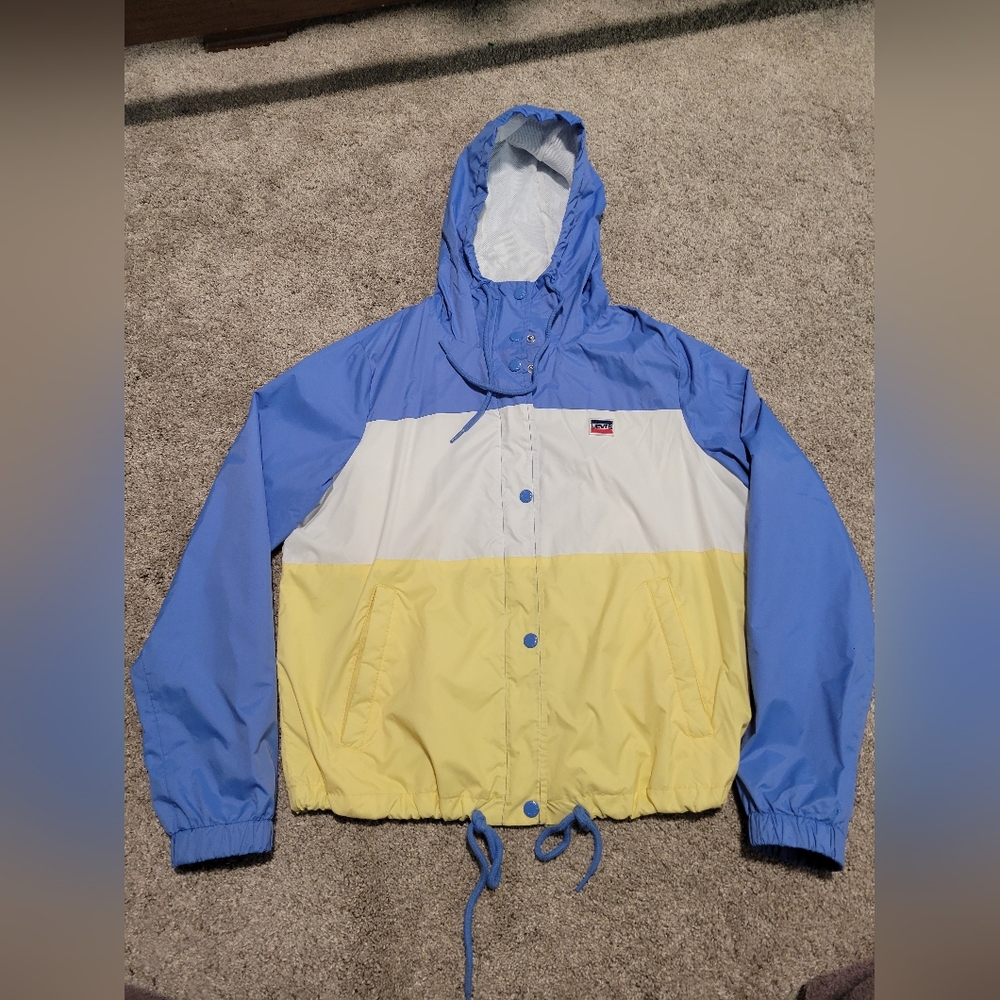 Kids Colorblock Jacket - Blue, Yellow, and White